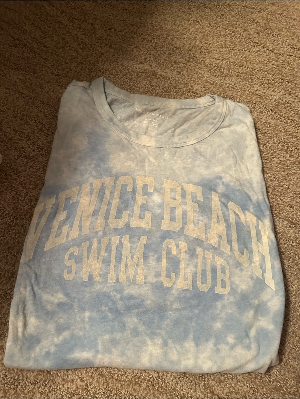 Venice Beach Swim Club Tie-Dye Tee - Light Blue & White